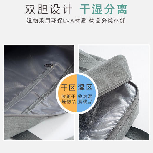 【干湿分离，出行常备】旅行包大容量男式女士阳离子防水运动健身包旅游手提包单肩背包斜挎包带杆套轻便游泳行李收纳袋子 商品图1