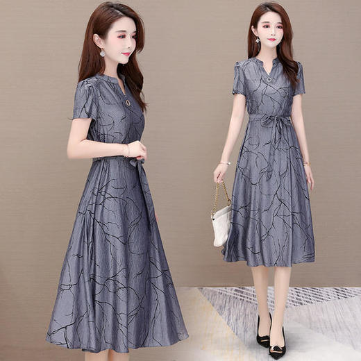 YWE-ALLJ20A42H新款天丝气质减龄印花连衣裙 商品图1