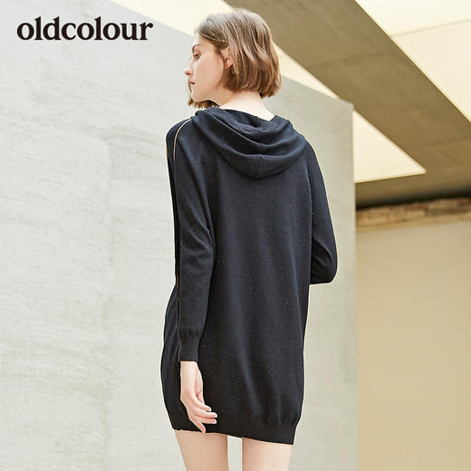 oldcolour新款柔软舒适宽松遮肉连帽针织连衣裙女裙女 商品图2