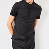 HIM漢崇 男士上衣夏季新简约商务正装修身衬衣黑色休闲短袖衬衫青年男 商品缩略图3