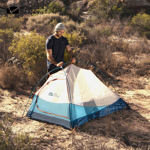 牧高笛 轻骑1人 轻骑2人 超轻便 防暴雨双人双层帐篷 骑行旅行露营  JX100 商品图4