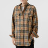 【三】BURBERRY 巴宝莉 女士 Vintage 格纹弹力棉质宽松长袖衬衫 8022285 A7028 商品缩略图1