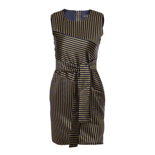 EITIE爱特爱春季系带束腰无袖优雅条纹显瘦连衣裙B20074124 商品图4