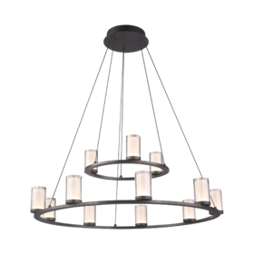 NS家居nsfurniture现代简约吊灯12头LED*60W3000K两层水晶柱环形吊灯NSLT-SU-N019120765AA