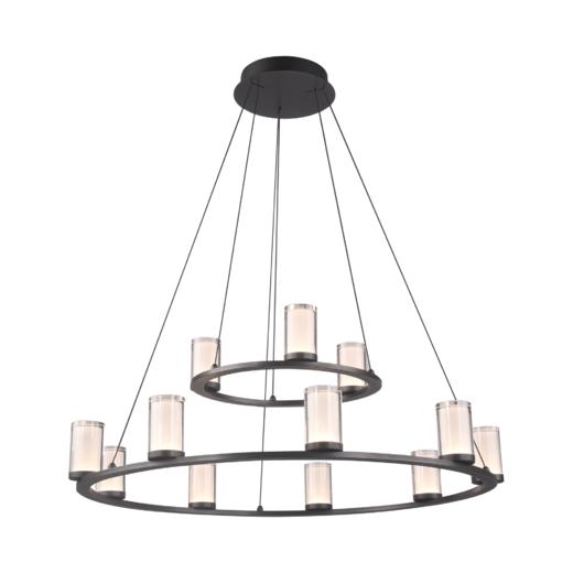 NS家居nsfurniture现代简约吊灯12头LED*60W3000K两层水晶柱环形吊灯NSLT-SU-N019120765AA 商品图0