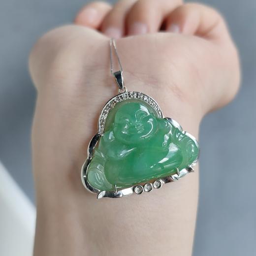 18K镶嵌翡翠佛吊坠 商品图3