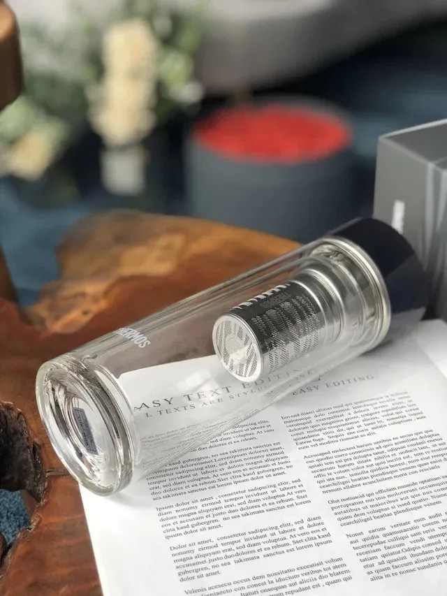 d061641夏季新款便携防漏双层隔热过滤茶漏泡茶水杯