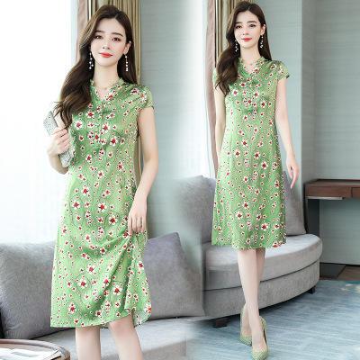 ASE-2285真丝印花连衣裙 商品图0