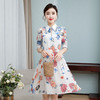 AHM-hml1603夏季新款印花盘扣收腰复古中式旗袍连衣裙 商品缩略图2