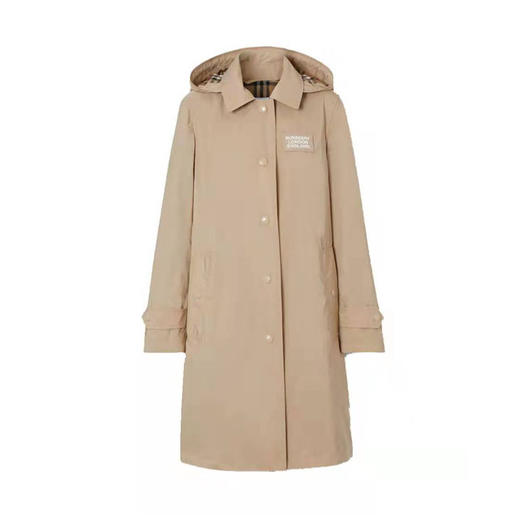 BURBERRY 博柏利 春夏新款米色可拆式连帽风衣女装女士外套女士风衣 卡其色 8022732 A7727 商品图0