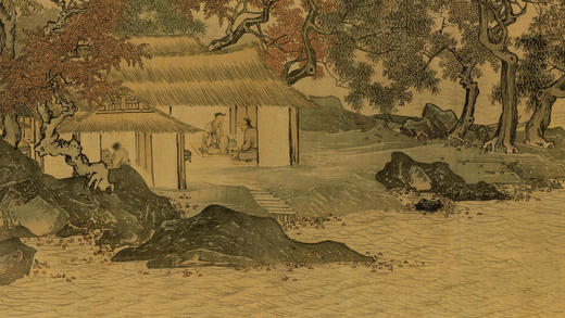 【定制书画】（明）唐寅《溪山渔隐图》绢本 手卷 馆藏书画高仿复制艺术品（付款后28天内发货） 商品图1