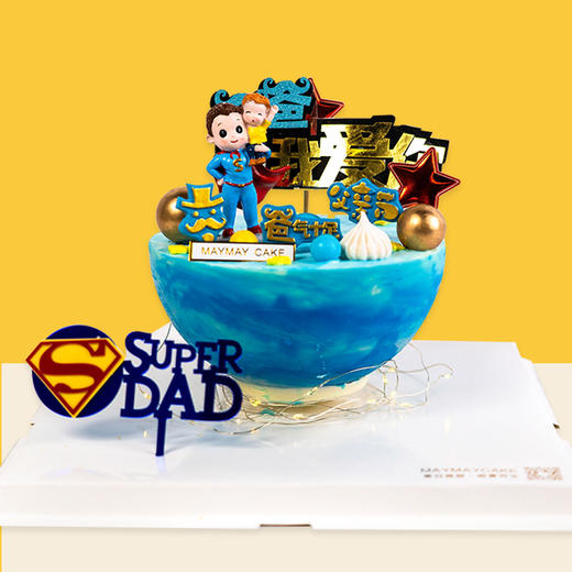 3363“父爱星球”蓝色渐变星球水果蛋糕 （父亲节蛋糕） 商品图0