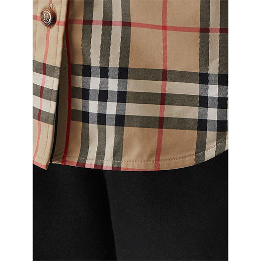 【一】BURBERRY 巴宝莉 女士领尖扣衣领 Vintage 格纹棉质长袖衬衫 8022284 A7028 商品图4