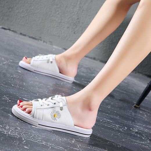 HS-999-2小雏菊外穿居家 新款百搭一脚蹬懒人平底半拖鞋 商品图1