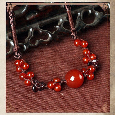 NC01500363红玛瑙石波西米亚玛瑙锁骨链 商品图2