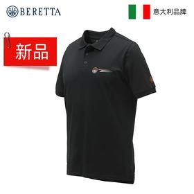 意大利BERETTA 超薄透气黑色飞碟短袖POLO衫
