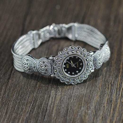 YP-SB14017 S925纯银饰品 古典女士蝴蝶结泰银手表 商品图2