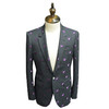 Marco Azzali 灰色蝴蝶绣花西服 A3703400 商品缩略图0