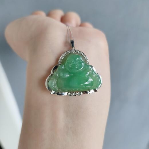 18K镶嵌翡翠佛吊坠 商品图2