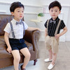 CHT-夏季儿童短袖衬衫背带短裤走秀两件套 商品缩略图2