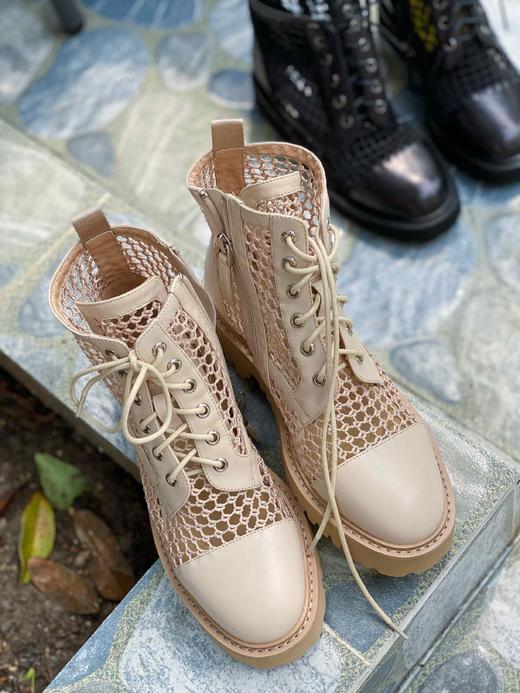 westory2020夏新英伦气质范轻薄优雅性感平底渔网马丁靴W20CS70351 商品图2