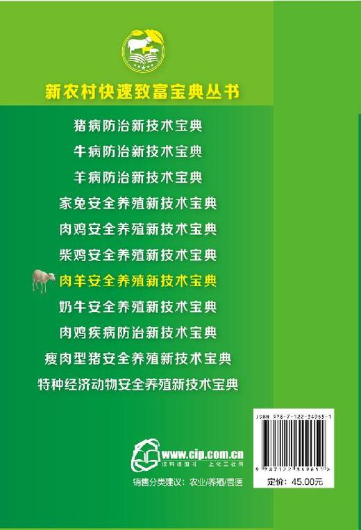 新农村快速致富宝典丛书 肉羊安全养殖新技术宝典 羊场环境控制 饲料质量控制技术 高i效繁殖技术 疫病防控技术 养羊与羊病防治书籍 商品图1