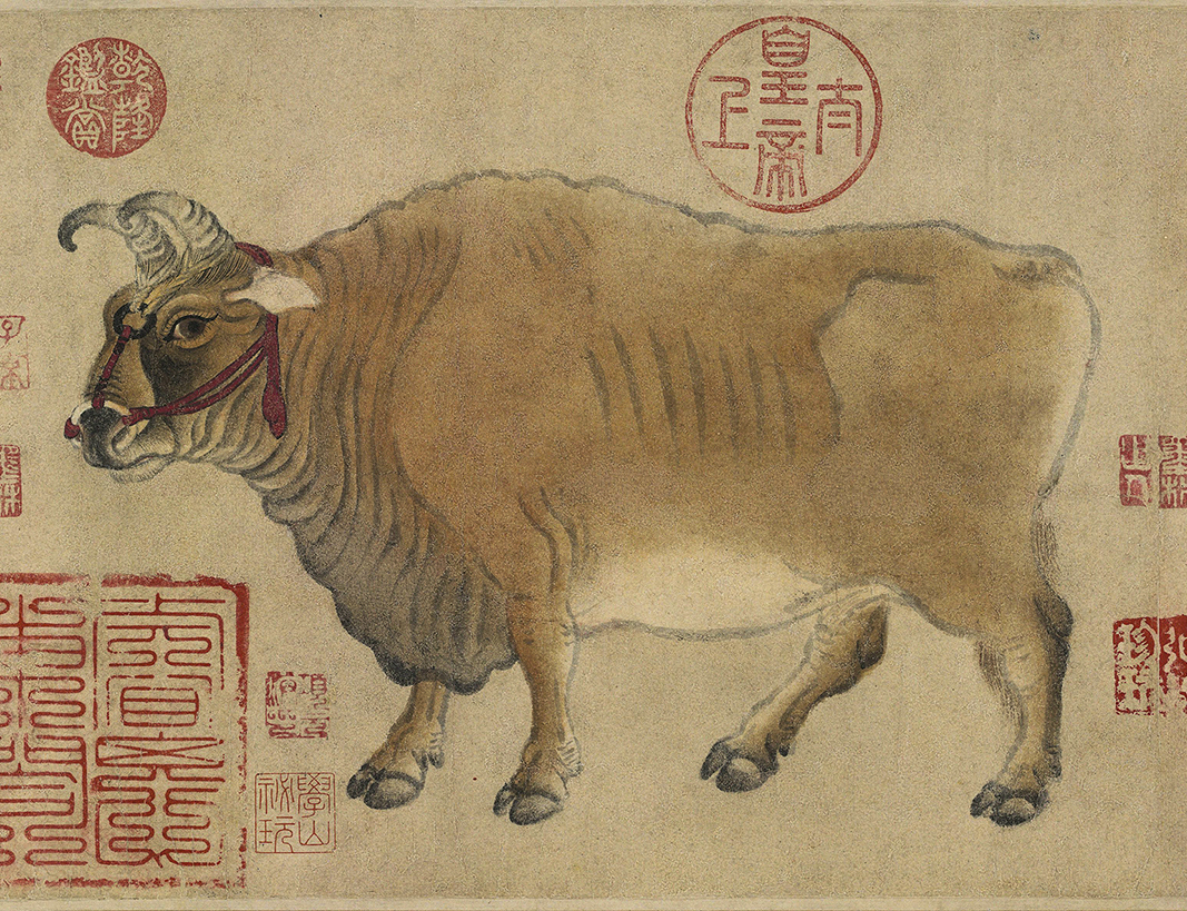 【定制书画】（唐）韩滉《五牛图》纸本 馆藏书画高仿复制艺术品（付款后28天内发货）