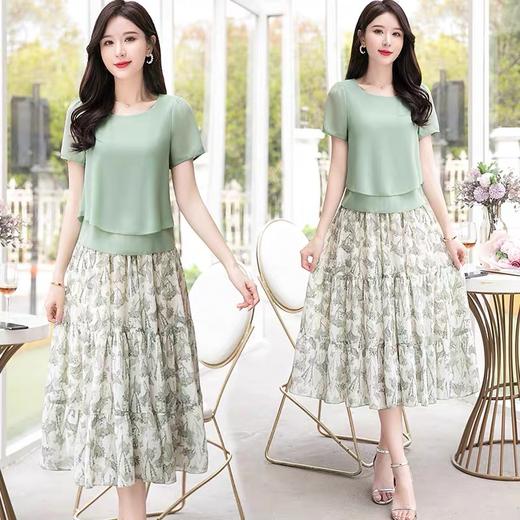 MQ-3164-0191夏季新款气质显瘦洋气碎花雪纺连衣裙两件套YY 商品图0