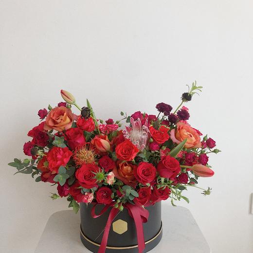 花艺 帝王红色系花桶 商品图0