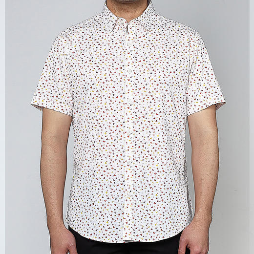 Marco Azzali 白底红黄蝴蝶印花衬衫 C3855800 商品图0