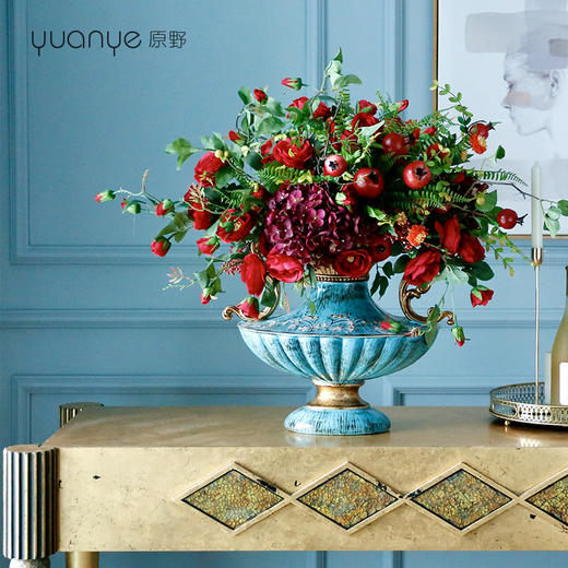 欧式美式轻奢高档仿真花假花摆件客厅玄关摆设自然风电视柜装饰花 商品图3