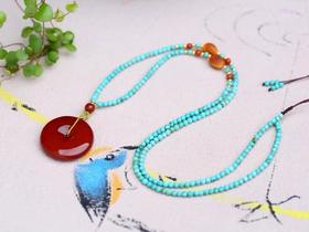 绿松石平安扣项链