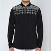 Marco Azzali 黑色前胸千鸟格印花衬衫 C3902200 商品缩略图0