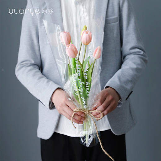 郁金香仿真花高档pu手捧花束假花ins北欧风卧室内客厅装饰摆设件 商品图1