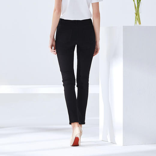 EITIE爱特爱女装夏款时尚通勤百搭纯色修身显瘦铅笔裤长裤女6105817 商品图4