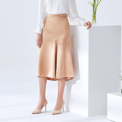 EITIE爱特爱纯色中长A字半裙6106809 商品图3