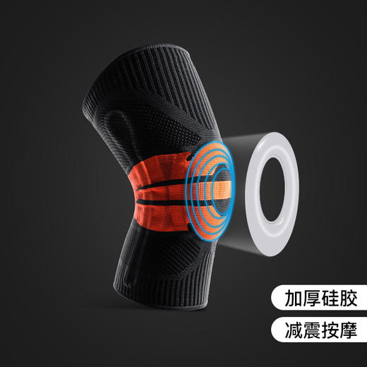 【运动硅胶护膝弹簧助力】男女专业健身跑步骑行护膝盖夏季针织运动护膝硅胶套护具 商品图0