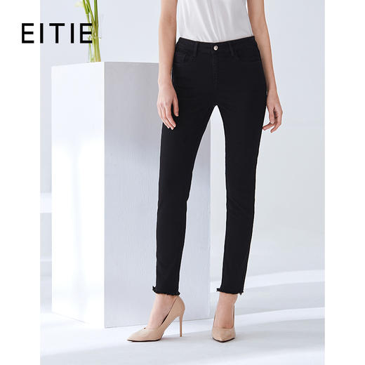 EITIE爱特爱女装夏款时尚通勤百搭纯色修身显瘦铅笔裤长裤女6105817 商品图0