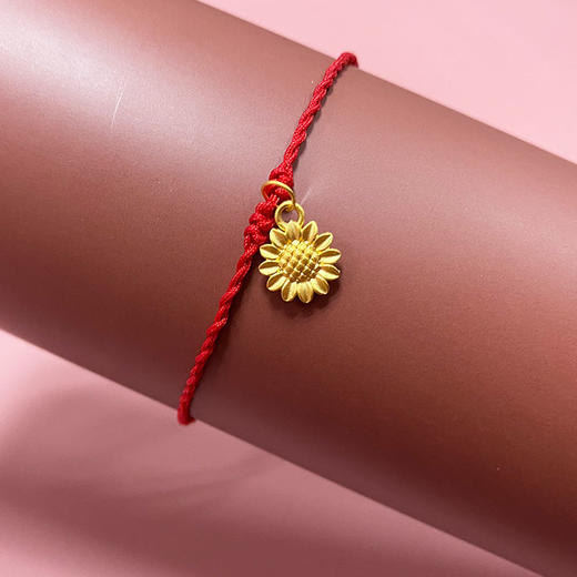 东祥向日葵足金转运珠黄金diy手绳