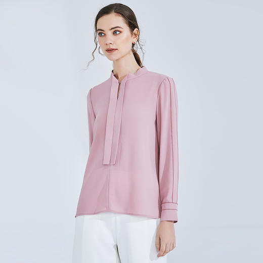 EITIE爱特爱女装春季通勤百搭简约优雅系带衫小上衣5913605 商品图2