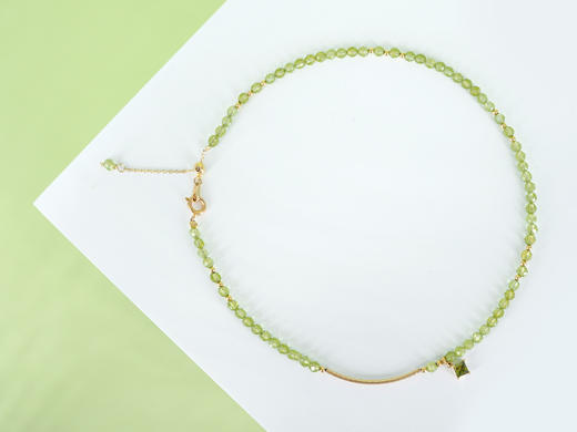 【Lucky】天然橄榄石 手链项链两用 小众原创设计 商品图1