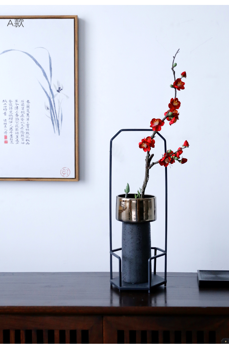 梅花仿真花假花干花枝高档装饰摆件室内客厅中式国风腊梅红梅绢花