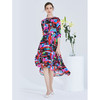 EITIE爱特爱女装夏季新款五分袖优雅不规则印花连衣裙中长款5907636 商品缩略图6