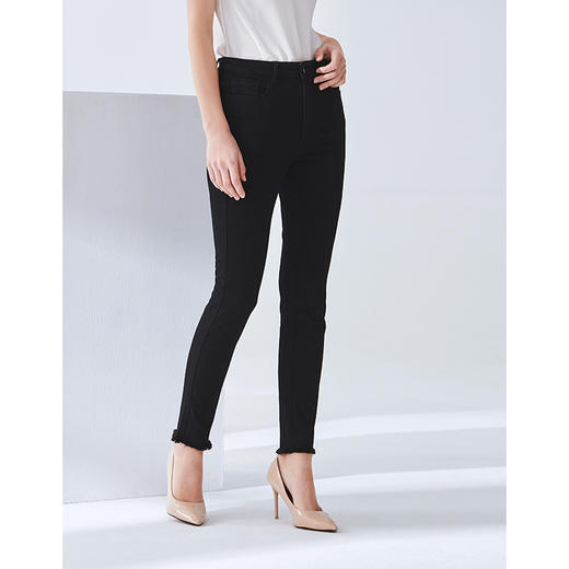 EITIE爱特爱女装夏款时尚通勤百搭纯色修身显瘦铅笔裤长裤女6105817 商品图2