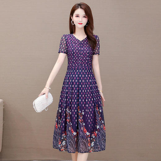 YWE-YY20XR28夏新款气质减龄印花连衣裙 商品图2