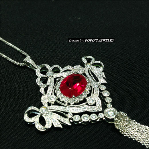 【每日特选】4.34ct红宝石 铂金钻石吊坠(预约看货) 商品图3