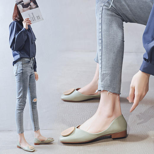 【夏季平底鞋】晚晚鞋网红豆豆鞋浅口瓢鞋女鞋 商品图1