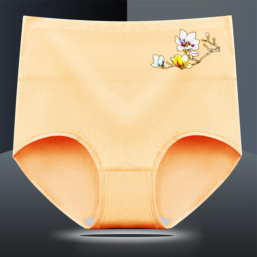 DZQ-纯棉高腰收腹提臀大码全棉内裤印花透气三角6条装WH 商品图2