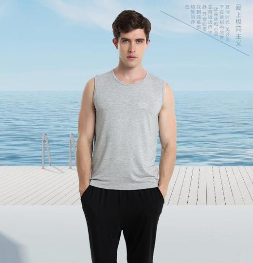 竹纤维男士圆领宽肩背心2161 商品图1