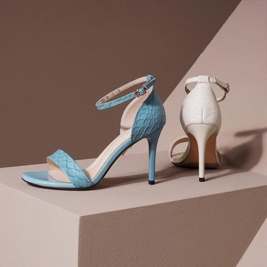 OLD-L9266一字带高跟凉鞋百搭露趾夏季真皮时尚款 商品图4